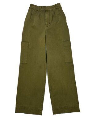 Anthropologie Pilcro Pleated Wide Leg Cargo Pant XST Tall Green